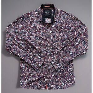 Across The Pond Long Sleeve Button Up Shirt Floral All Over Pattern Medium JBHS